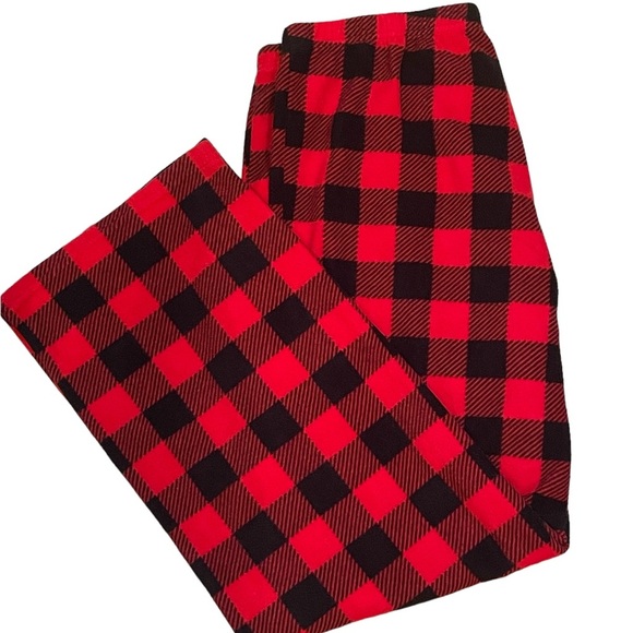Flannel pj bottoms, red and black plaid, unisex, size extra large - Picture 3 of 5